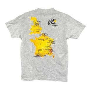 Le Tour de‎ France Graphic T-Shirt Mens S Gray 2014 Race Map Official NWT